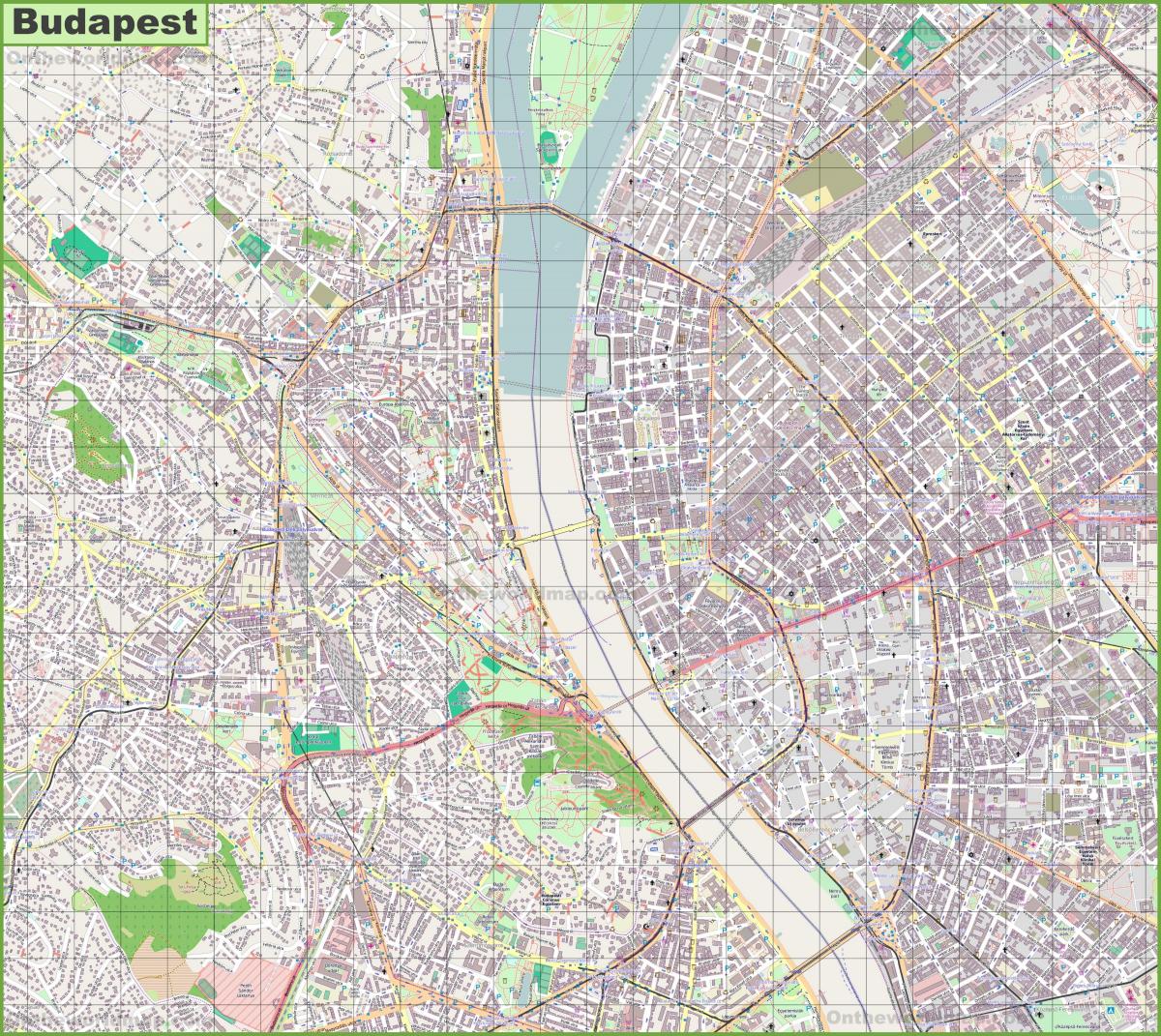 street map i budapest, ungarn