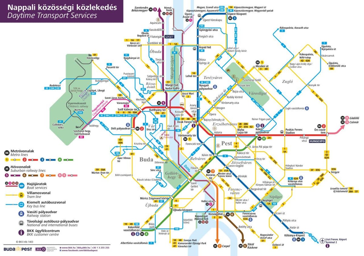 kort over budapest færge