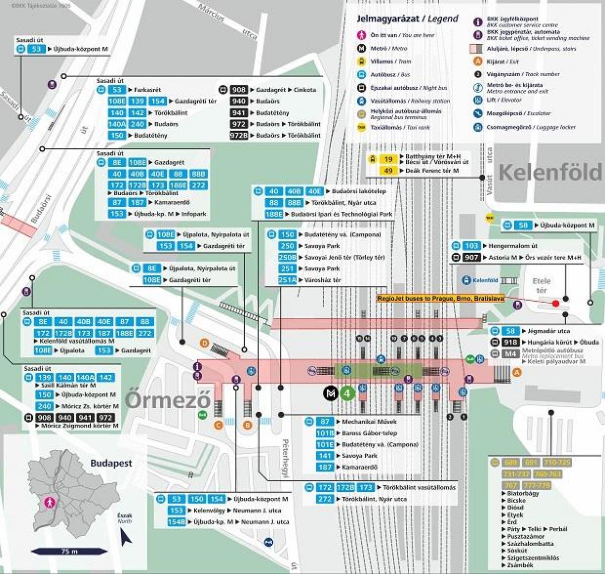 kort over budapest kelenfoe station