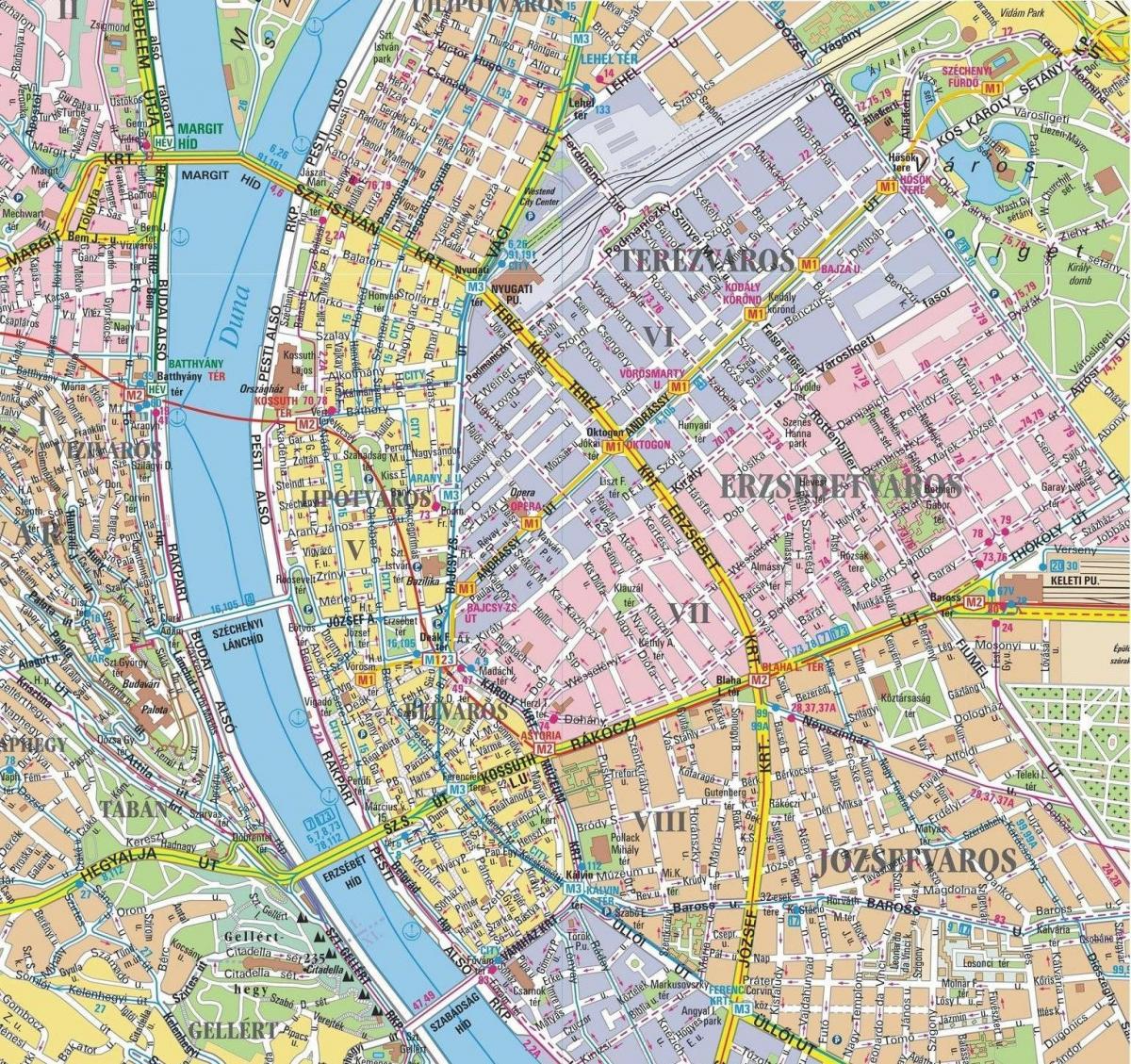 kort over bydele i budapest