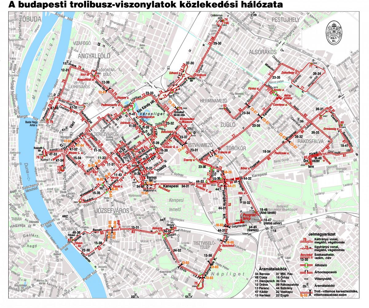 kort over budapest trolley