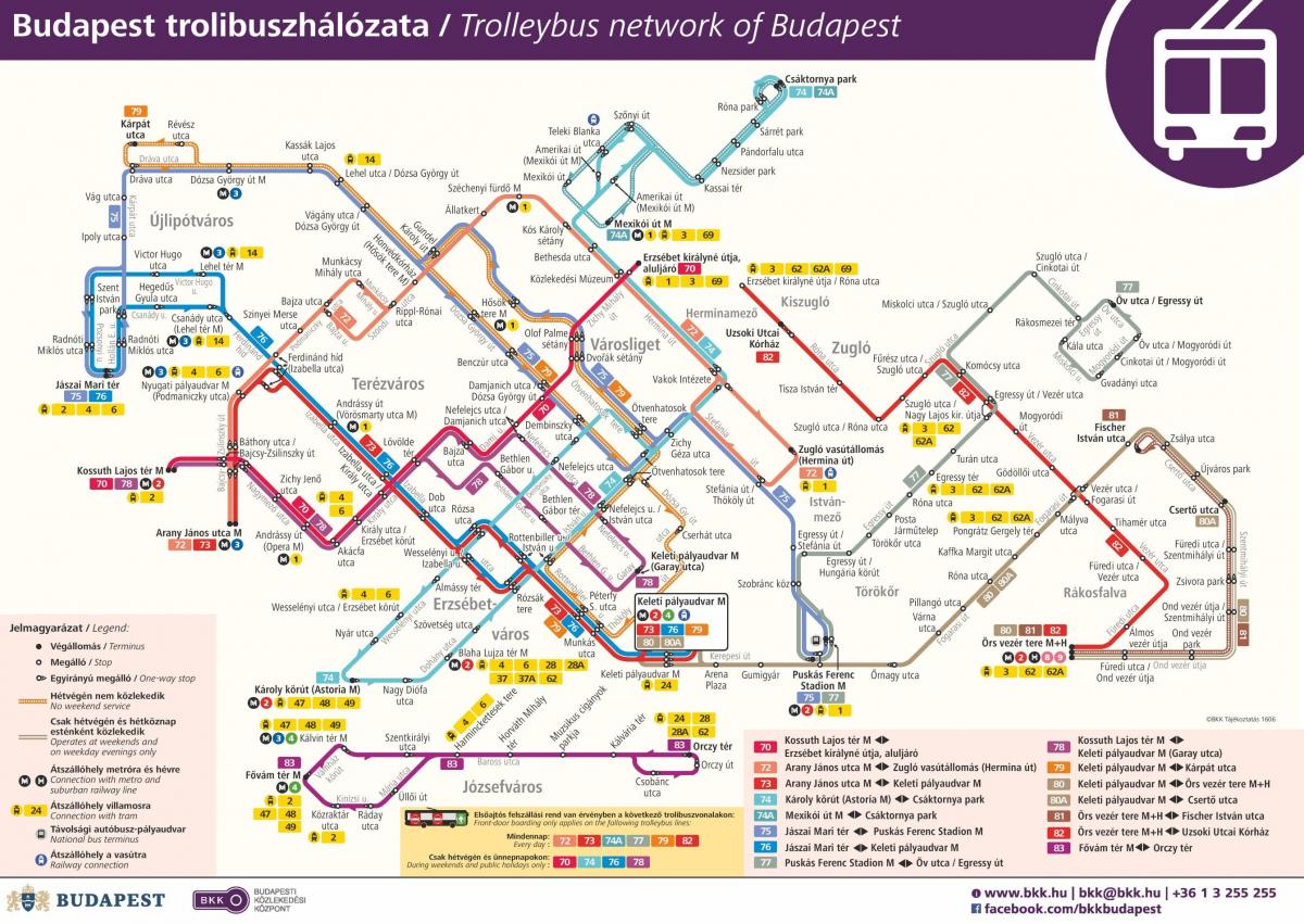 kort over budapest trolleybus