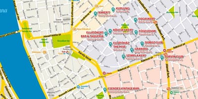 Kort over ødelægge barer budapest