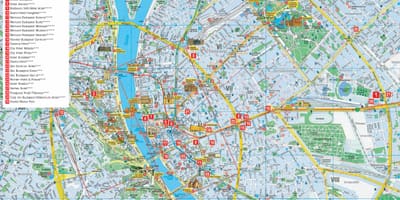Budapest city tourist kort