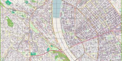 Street map i budapest, ungarn